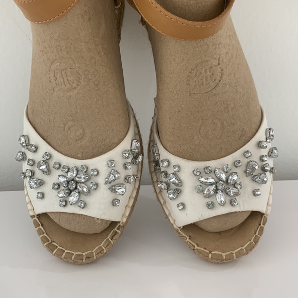 White Mountain Natural Rhinestone Wedges/Espadrilles size 9.5 - Picture 8 of 17